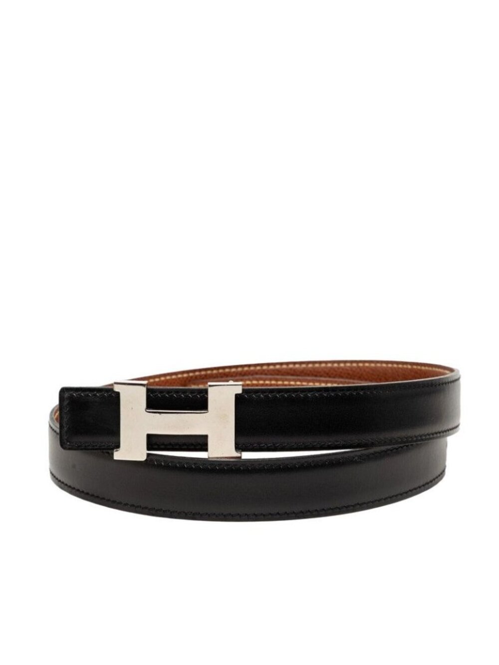 Hermes Constance Belt Reversible 65 Black Brown Box Calf Courchevel
